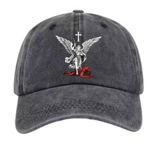 Vintage St Michael Archangel Hat Christian Faith Graphic Unisex Adjustable Cap picture