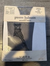 Vintage Pierre Balmain Paris Designer Tights Leopard Motif 15 Denier NOS England picture