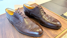 R. Martegani for Louis Boston Brown Leather Wingtip Brogue Oxford EU 42 picture