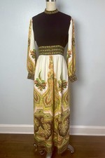 Vintage Lillie Rubin Late 1960s 60s Maxi Dress S Small XS picture