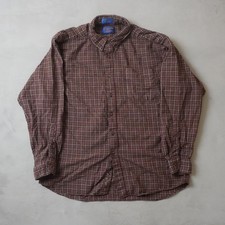 Vintage Sir Pendleton Wool Shirt XL Mens Plaid Brown Red Long Sleeve Button Down picture