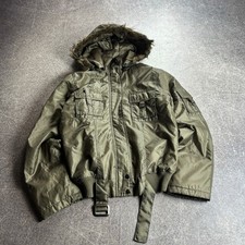 VINTAGE STREETWEAR JAPANESE STYLE HOOD LIGHT PUFFER JACKET WITH FUR 90s Y2K picture