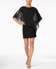 X by Xscape 289344 Women Petite Capelet Sheath Dress Size 2P picture