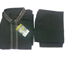 Pakistani Shalwar Kameez Mens Style ReadyMade Black Color Extra Large AK-3824 picture