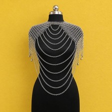 Aluminum Chainmail Collar Women Gothic Shoulder Armor Medieval LARP Renaissance  picture