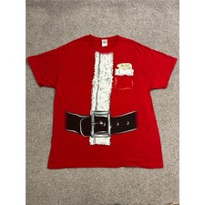 VTG Santa Suit Graphic Tee Mens XL Red Excellent Holiday Costume T-Shirt picture