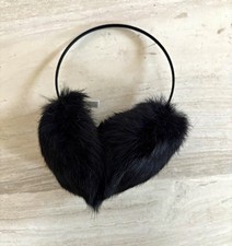 Women’s Black  ear muffs 100% Rabbit Fur picture