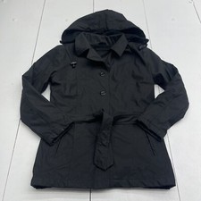 Cheneral The Original Black Hooded Belted Rain Coat Women’s Size Small picture