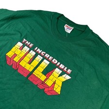VTG NEW Marvel Incredible Hulk 2000 Graphitti Men's S/S T-Shirt Green • Large picture