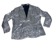SuitMeister 2XL Silver Sequined Blazer Stage Tuxedo Party Show Jacket picture