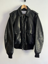 Schott 674 Men's Black Leather Flight/Bomber Jacket Size 42 Made in USA Vintage picture