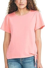 NWT Nautica Womens Short Sleeve Side Tie Knot T Shirt Pink Size 2XL $45 2HL43 picture