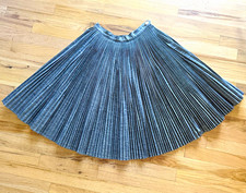 Rare Billy Reid Women's Denim Sculptural Pleated Knee Length Skirt Size 6  picture