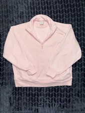 Aritzia Women’s Cozy Sweatfleece Boyfriend Fit Half-Zip Pink Size Small picture