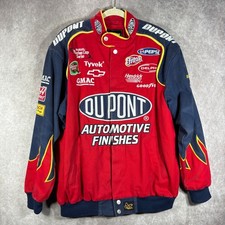 Vintage Chase Authentics Jacket Men L Red DuPont Jeff Gordon NASCAR Racing Twill picture