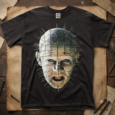 HOT Hellraiser Pinhead Black Mens Classic Horror Graphic Unisex  T-shirt picture