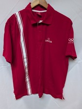 OMEGA Official Timekeeper Olympic Crew Polo Shirt Men's XL Red NEW Rare picture