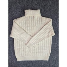 Vtg 90s Classiques Entier Angora Lambswool Cable Turtleneck Sweater Womens M picture