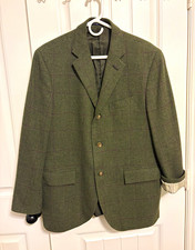 VTG Polo Ralph Lauren Houndstooth Blazer 42S Virgin Wool Angora Italy Corneliani picture