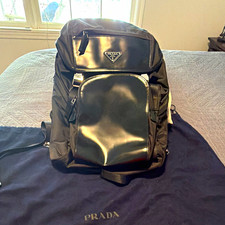 PRADA Black Nylon Backpack Zip Closure Adjustable Strap Men's picture