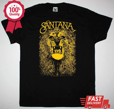 Vtg SANTANAAAA Band LION Heavy Cotton Black T Shirt For Men AH1384 picture