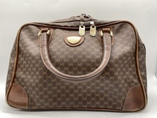 Vintage Gucci Brown Monogram GG Plus Coated Canvas Satchel Handbag Gold Crest picture
