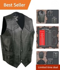 Ultimate Black Leather Vest for Motorcycle Enthusiasts - Custom Fit Available picture