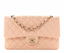 CHANEL Classic Flap Pink Quilted Leather Chain Shoulder Bag Turn Lock Gold picture