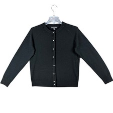 Designers Originals Women's S Luxelon Black Cardigan Sweater Faux Pearl Buttons picture