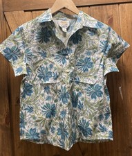 Talbots Petite Women’s Size 8 Button Down Short Sleeve Top Floral Design NEW picture
