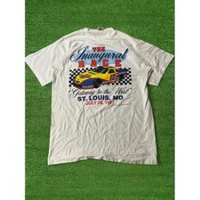 1997 NASCAR Inaugural Race Vintage Tee Fruit of the Loom White L St Louis MO picture