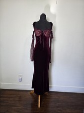 House Of cb Women's Black Cherry Velvet Maxi Dress. picture