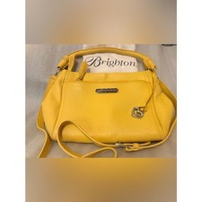 Brighton Pippa Yellow Leather Crossbody Shoulder Bag Heart Charm $300 + Dust Bag picture