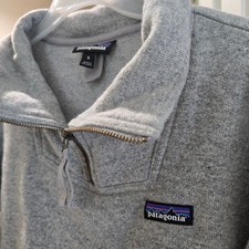 Patagonia Better Sweater 1/4 Zip Pullover Heathered Grey Recycled Wool Blend M picture