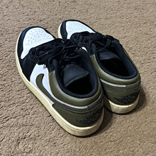 Nike Air Jordan 1 Low Black White Olive Colorblock Leather Men’s 9.5 picture