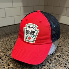 Heinz Tomato Ketchup Amc Deluxe Headwear Trucker Hat Adjustable Red Black picture