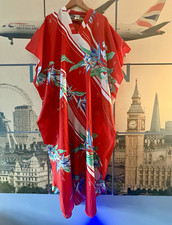 Vintage Royal Princess Hawaii Women's One Size Long Floral Kaftan V-Neck picture