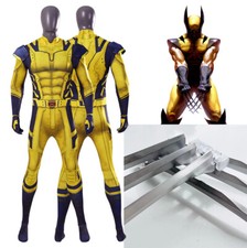 Wolverine Costume Jumpsuit + ABS Plastic Claws Paws Props For Halloween Cosplay picture