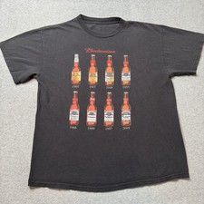 Vintage Hanes T Shirt Mens Large Budweiser Beer Alcohol Bar Graphic Print 00s picture