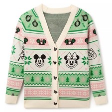 Disney Mickey Mouse and Friends Holiday Cardigan Sweater for Women XL NEW NWT picture