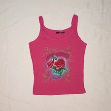 2000s Y2k Hot Pink Graphic Tank Top Rose picture