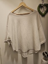 Zenana Oversized Waffle Knit Slouchy Top S Subtle High Low Casual Basic Gorpcore picture