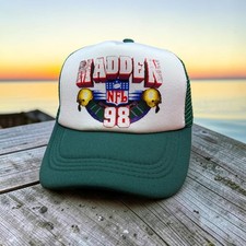 Madden NFL 1998 N64 Unisex Trucker Hat Green Snapback picture