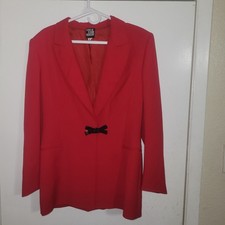 Rare Vintage Claude Montana State Of Claude Montana Red Blazer Jacket Made In... picture