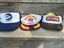‼️VINTAGE 1980s BALL CAPS Montana Hi Country Beef Jerky Bundle Of 3‼️ picture