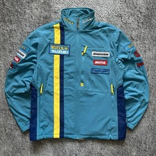 Vintage Suzuki Rizla Motorcycle Racing Blue Mens Jacket Ferrari Marlboro Size M picture