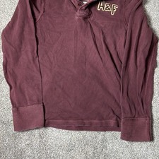 Abercrombie & Fitch A&F Mens PullOver Red Large A&F #9 Long Sleeve VTG picture