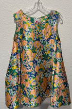 La Vie Style House Emerald Floral Jacquard Pleat Dress picture