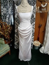 Modern White Mermaid Corset Draped Ruching Waist Wedding Dress Size 4 picture