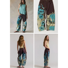 NWOT We The Free Good Luck Printed Barrel Jeans | Washed Floral | Size 28 picture